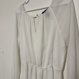 White House Black Market Cream Peplum Blouse